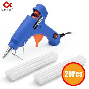 JCD 20W 핫멜트 접착제 총 DIY 미니 가정용 산업 총 열 온도 전기 수리 도구 20Pcs 7mm 접착제 스틱