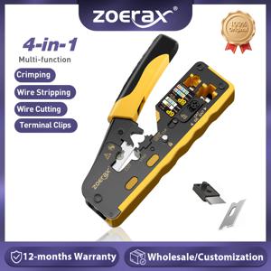 ZoeRax RJ45 Cat7 압착 도구 이더넷 압착 도구 Cat7 Cat6a Cat6 Cat5e 패스 스루 커넥터 용 와이어 커터 크림 퍼