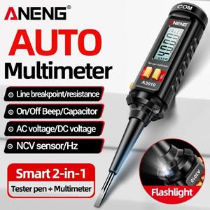 ANENG A3010 펜 타입 멀티미터 4000 카운트 스마트 듀얼 사용 NCV 전압 감지 백라이트 디지털 자동 등급 도구