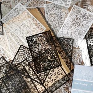 30pcs, 빈티지 스타일 흑백 레이스 스티커 책 DIY 일기 정크 저널 장식 콜라주 애완 동물 스티커 앨범 Scrapbooking