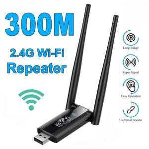 2.4G 300Mbps 무선 USB WiFi 리피터 익스텐더 WiFi 신호 증폭기 부스터 장거리 Wi-Fi 라우터 홈 네트워크 확장