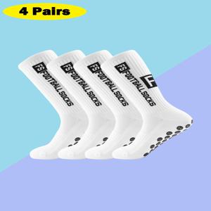 남성용 미끄럼 방지 그립 축구 양말, 축구, 농구, 하키용 쿠션 패드, 4 쌍