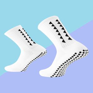 남성용 미끄럼 방지 그립 축구 양말, 축구, 농구, 하키용 쿠션 패드, 1 쌍