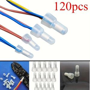 120Pcs 폐쇄형 압착 캡 22-16 16-14 12-10 AWG 게이지 와이어 커넥터 터미널