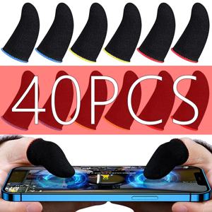 40pcs 모바일 게임 손가락 끝 장갑 Sweatproof Anti-slip 터치 스크린 손가락 슬리브 게이머를위한 통기성 게임 손가락 끝 커버