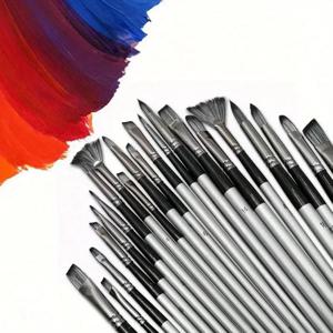 페인트 브러시, 아크릴 페인트 브러시, 아크릴 페인팅, 유성 페인트, 수채화용 페인트 브러시 24개 세트
