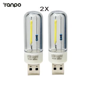 2Pcs LED 캠핑 램프 5V 밤 빛 LED USB 필 라 멘 트 휴대용 조명 USB 램프 충전 보물 노트북 모바일 전원 전구
