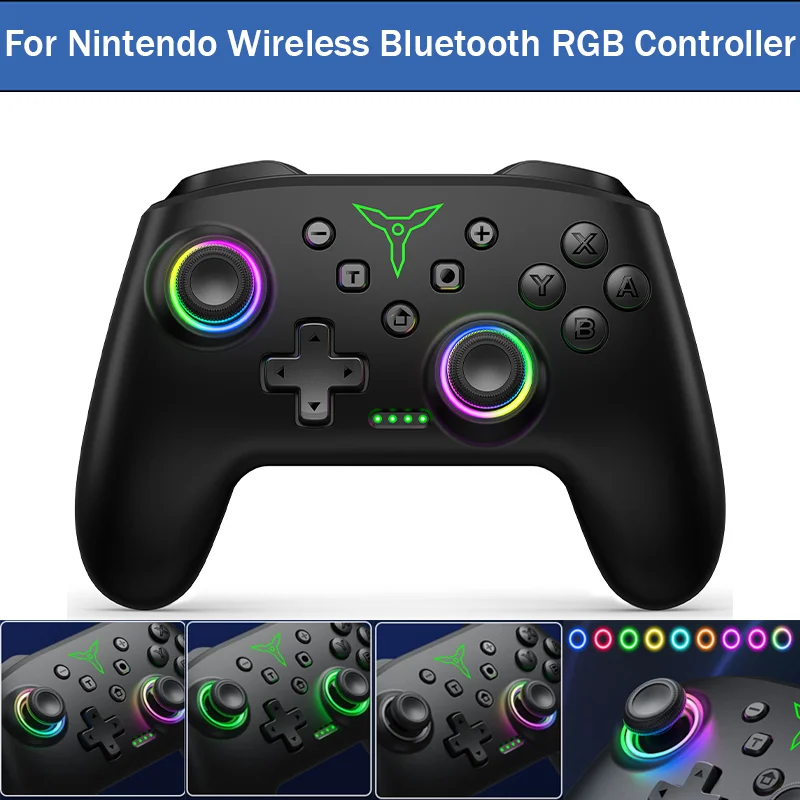 Nintendo Switch OLED/Lite Console Pro contrth 1000Mah 배터리 프로그래밍 가능 터보 기능용 DinoFire 무선 컨트롤러