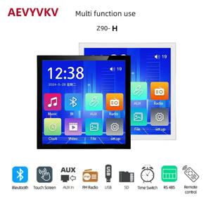 4 인치 블루투스 벽 증폭기 터치 스크린 미니 스테레오 앰프 홈 시어터 사운드 시스템 오디오 지원 Fm 라디오 Aux 호텔