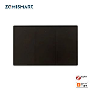 Zemismart Zigbee US AU 벽 조명 스위치 중립 없음 1 2 3 갱 검정색 인터럽터 Tuya Alexa Google 홈 음성과 함께 작동