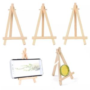 10Pcs 나무 미니 이젤 프레임 삼각형 웨딩 테이블 카드 스탠드 디스플레이 홀더 어린이 그림 공예 아티스트 용품