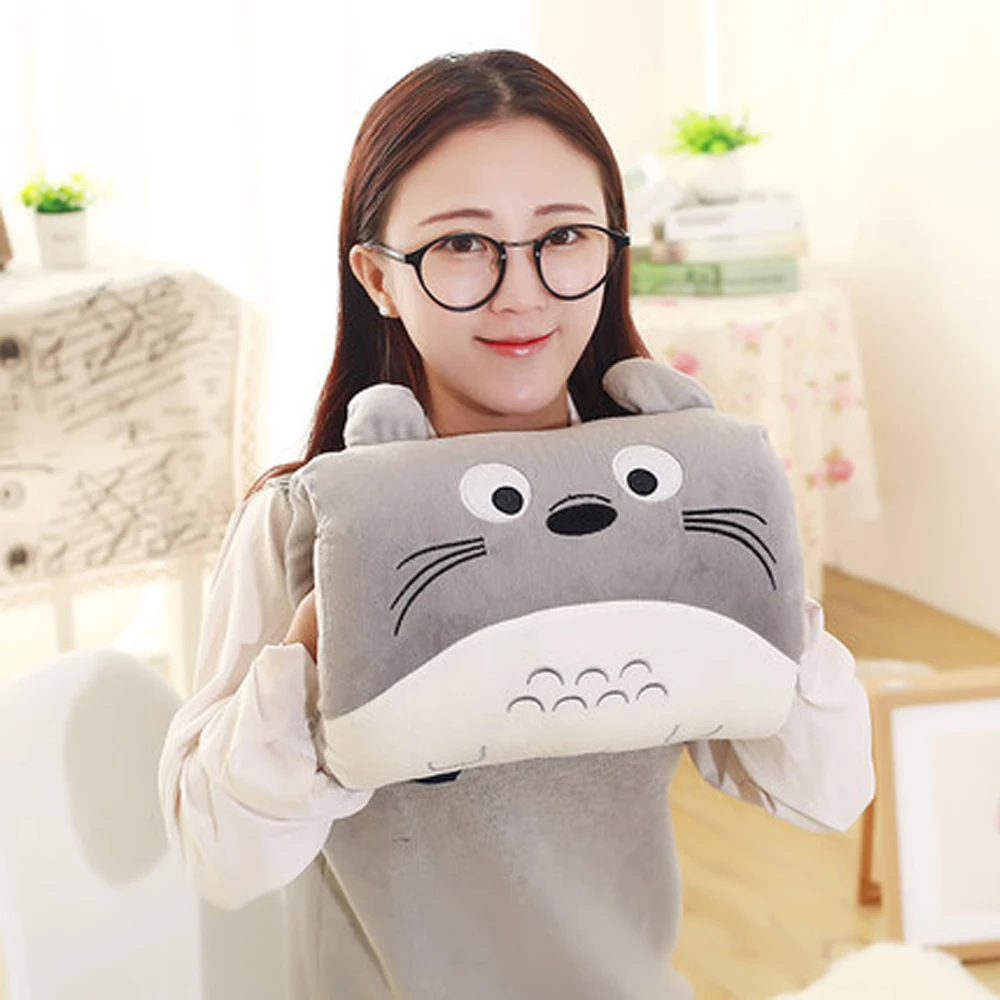 슈퍼 만화 귀여운 낮잠 베개 크리 에이 티브 손 따뜻하게 베개 만화 따뜻한 장갑 원통형 패드 장갑 베개 플러시 장난감 소녀