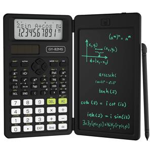 2-In-1 접이식 과학 계산기 및 6 인치 쓰기 태블릿 82MS 240 기능 LCD 디스플레이 대학 사무실 학생 교사