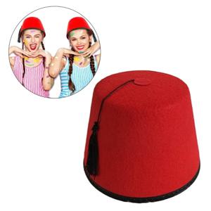 레드 Fez 모자 성인 어린이를위한 터키 모자 통기성 라운드 Fez 모자 오스만 Tarboosh 모자 코스프레 의상 액세서리 H7EF