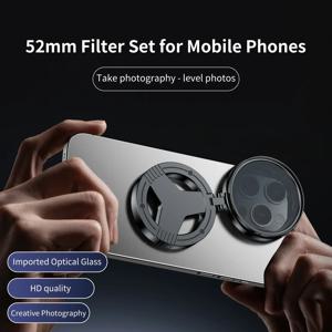 52MM CPL 필터 원형 휴대폰 카메라 렌즈 범용 편광 필터 렌즈 마그네틱 클립 (맥세이프 아이폰 16 15 삼성 구글용)