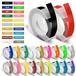 1Pcs 호환 9mm Dymo 3D 라벨 테이프 수동 Dymo 3D 엠보싱 테이프 Dymo Motex E101 E202 라벨 프린터 12965 1540 Labeller