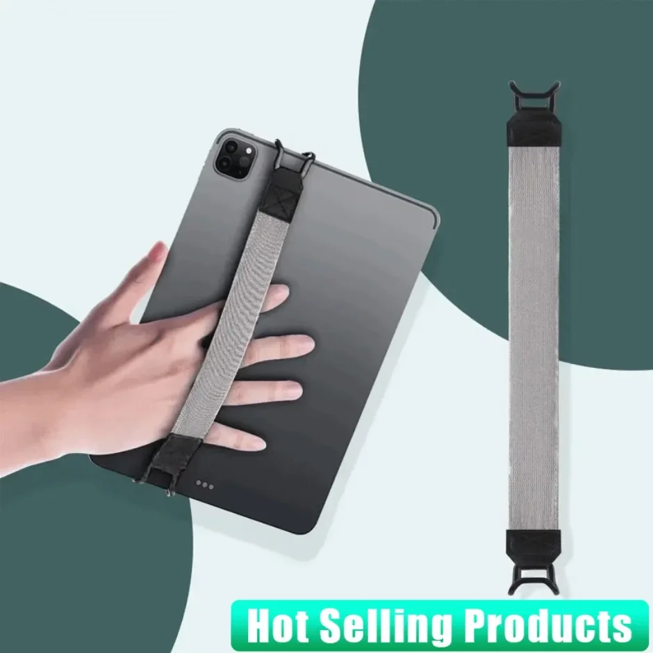 iPad 9.7 10.5 인치 용 태블릿 스탠드 홀더 iPad/Xiaomi/Samsung 용 일반 핸드 스트랩 가죽 핸들 그립 보안 핸드 스트랩