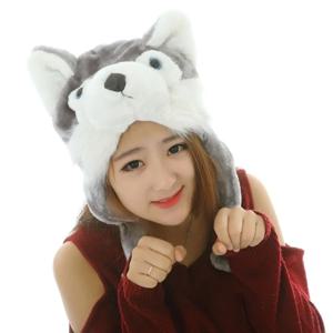 만화 플러시 움직이는 모자 동물 트래퍼 모자 움직이는 귀 에어백 캡 목 보온 귀 보호 동물 귀덮개 모자 코스프레 파티
