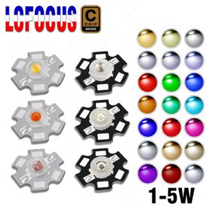 높은 전원 LED COB 칩 1W 3W 5W 따뜻한 차가운 흰색 빨간색 파란색 녹색 노란색 전체 스펙트럼 660nm 440nm 성장 빛 수족관 램프