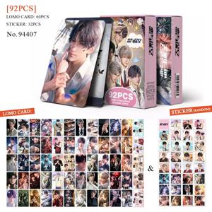 92개/대 사랑과 깊은 공간 레이저 LOMO 카드 - Sylus Zayne Xavier Rafayel 캐릭터 홀로그램 포토 카드(스티커 포함)