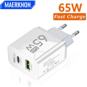 65W GaN USB 충전기 유형 C iPhone 용 고속 충전 휴대 전화 충전기 어댑터 Xiaomi Samsung Huawei EU/US 플러그 벽 충전기