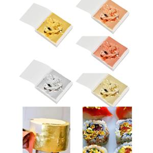 100Pcs 황금 잎 호일 잎 시트 금박 호일 모조 금박 DIY 손톱 아트 그림 금박 공예 장식