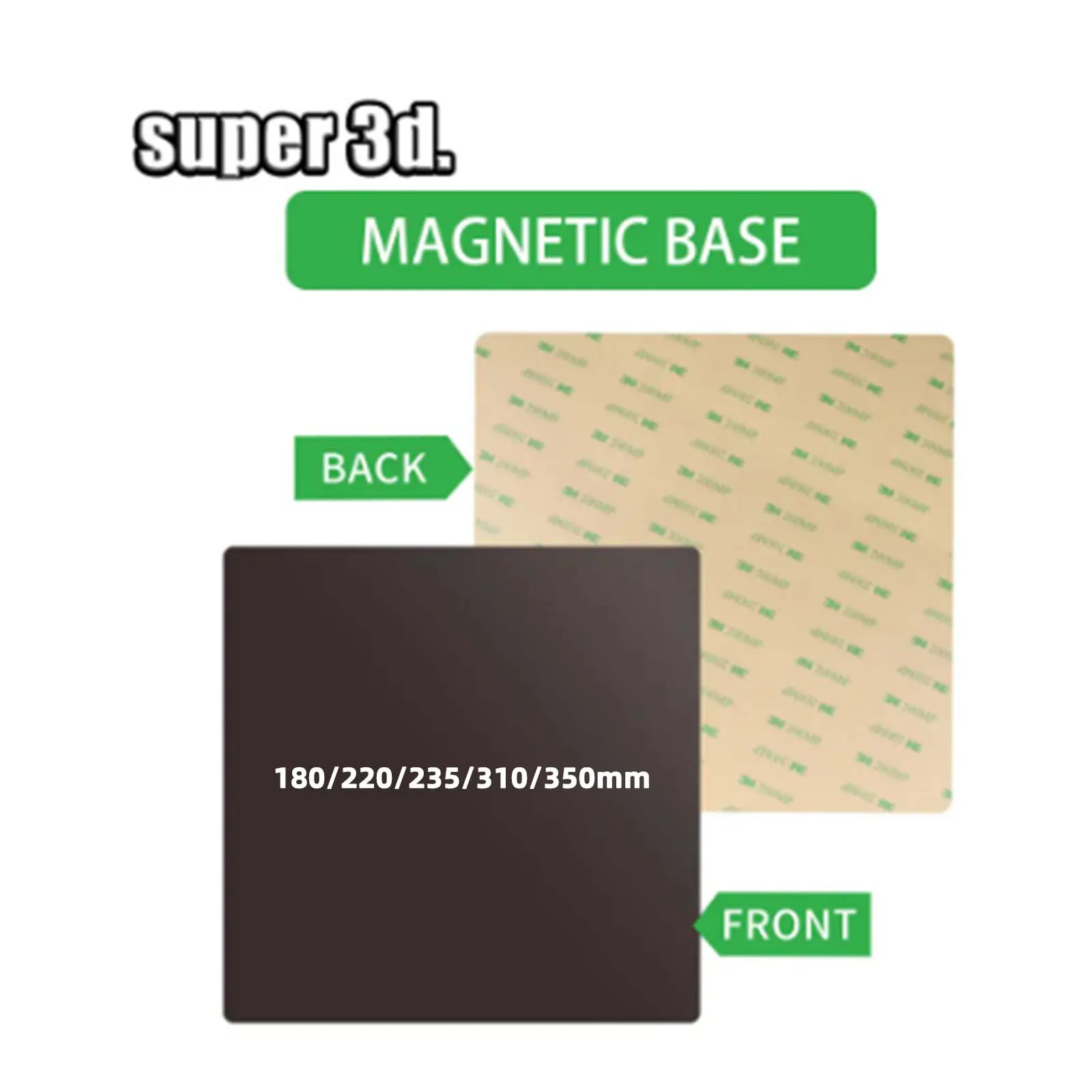 3M Adhersive180/220/235/250/310/350mm 3D 프린터 베드 Ender3 CR20 K1 Max 용 마그네틱베이스 빌드 플레이트 테이프가있는 마그네틱 스티커