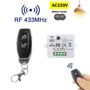 조명에 대 한 ON/OFF 송신기 벽 패널 스위치와 10A 릴레이 수신기 Led 무선 RF433MHz 원격 제어 전등 스위치