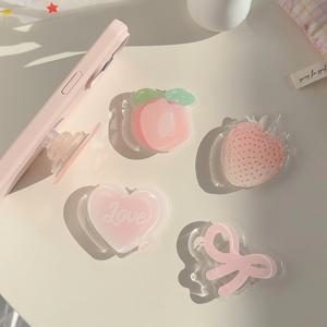 Girly 전화 스탠드 귀여운 딸기 나비 Boho 레인보우 하트 디자인 스마트 폰용 접착 홀더 Samsung iPhone