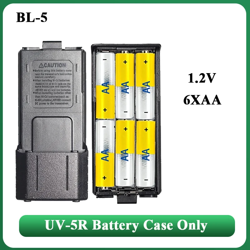 Baofeng UV-5R 배터리 케이스 BL-5 AAA 배터리 쉘 GT-5R DM-5R UV-5RE 워키 토키 액세서리 용 확장 AA 배터리 하우징