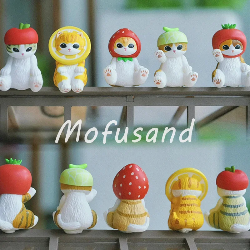 Mofusand 상어 고양이 블라인드 박스 시리즈 장난감 크리 에이 티브 데스크탑 만화 장식 인형 수집품 홈 인테리어 미스터리 박스 재미있는 선물