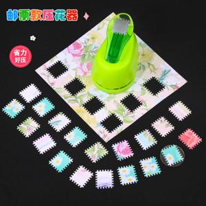 새로운 2x1.8cm 스탬프 모양 공예 펀치 엠보싱 기계 원형 구멍 펀치 톱니형 펀처 엠보서