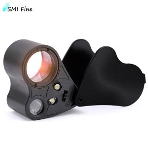SMI 30X 60X 조명 보석상 눈 루페 돋보기, 보석, 보석, 동전을 위한 밝은 LED 조명이 있는 접이식 보석 돋보기