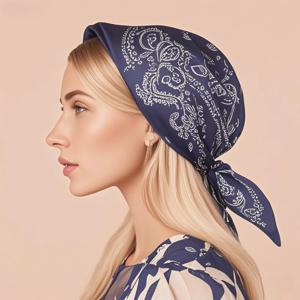70cm 캐슈 꽃 스카프 여성 가을, 겨울 폴리 에스터 섬유 스퀘어 스카프 세련된 따뜻한 Headscarf 목 보호 스카프