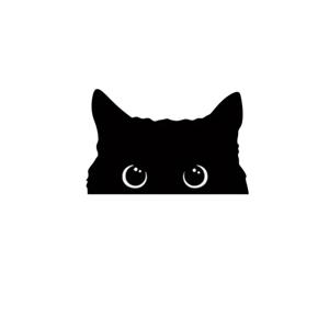 1개 만화 자동차 스티커 귀여운 검은 고양이 데칼 벽 스티커 노트북 자동차 보관함 모터용 비닐 장식