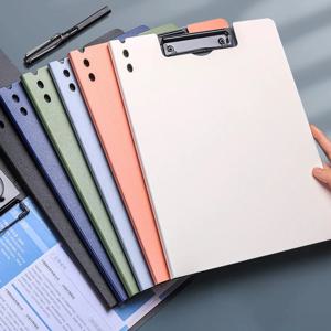 1pcs A4 프로필 클립보드 더블 클립 클립 보드 100 매 사무용 문서 주최자 쓰기 패드 종이 보관 A4 파일 폴더