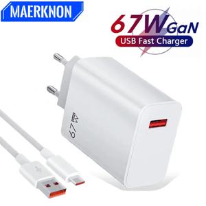 USB 충전기 총 67W 빠른 충전 휴대 전화 충전기 iPhone 15 용 빠른 충전기 어댑터 Samsung Xiaomi Redmi EU/US/UK 플러그