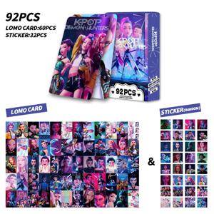 92개 데몬 헌터 걸 그룹 로모 카드 - 양면 HD 사진 컬렉션, 애니메이션 트레이딩 게임 수집품, 스티커 및 엽서