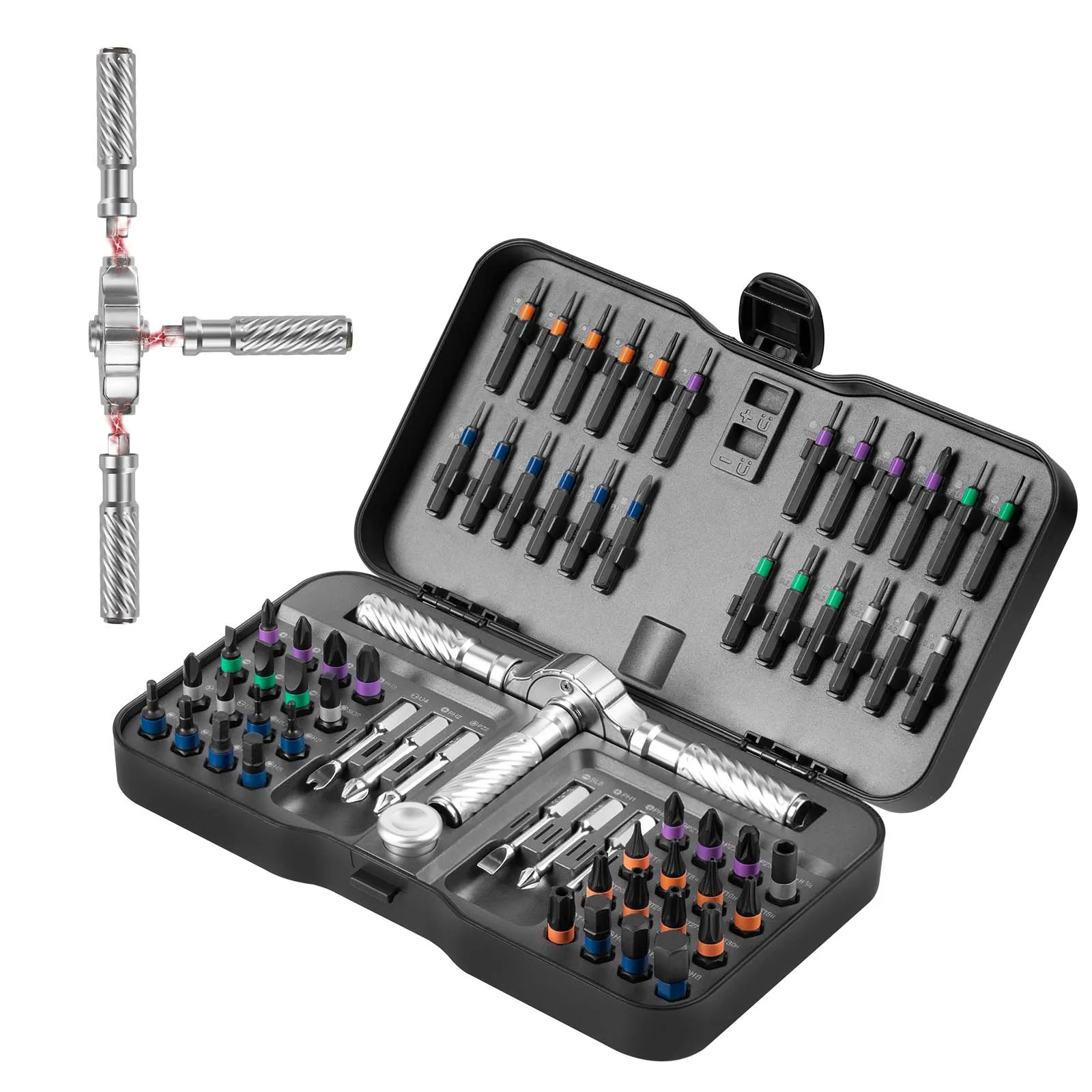 VMAN Precision 66in1 자기 래칫 드라이버 세트 분리형 T - 핸들 자화 장치 고정 가구, 전자 제품 및 안경