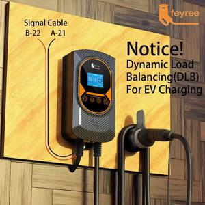 Feyree EV 충전기 Type2 케이블 32A 7.6KW 동적 부하 Blancing EVSE Wallbox APP 기능 11KW 22KW 충전 스테이션 전기 자동차