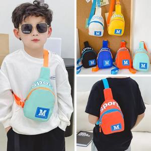 귀여운 어린이 가슴 가방 새로운 휴대용 색상 차단 유행 단일 어깨 가방 경량 유행 내구성 크로스 바디 가방