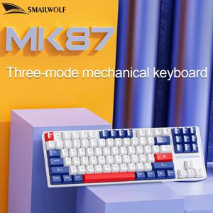 SMAILWOLF MK87 Bluetooth 무선 기계식 키보드 E-스포츠 게임 풀 키 핫 플러그 맞춤형 키보드