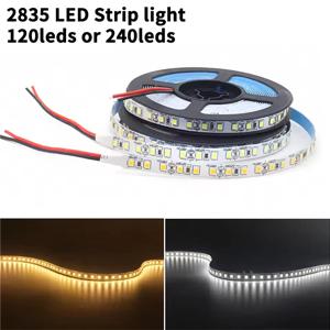1-5m DC12V LED 스트립 조명 SMD 2835 120LED/m 240LED/m 자체 접착 유연한 스트립 리본 홈 장식 조명 주방 조명