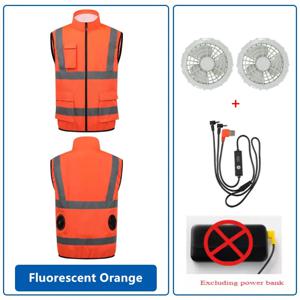 팬이있는 새로운 느슨한 다목적 에어컨 여름 냉각 열사병 예방 야외 작업복 건설 현장 조끼