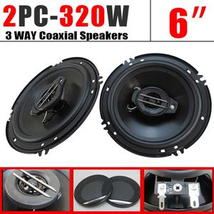 2개 6인치 320W 3웨이 유니버셜 자동차 동축 카 스테레오 풀레인지 Hi-Fi 자동차 트럭 도어 스피커 서라운드 사운드 시스템