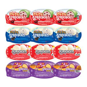 찰떡아이스 꿀고구마x3개+쿠앤크x3개+통팥x3개+바닐라x3개