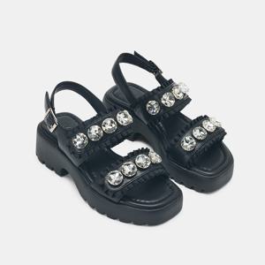 여성 양가죽 샌들 굽 6CM G25019_BLACK