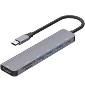 홈플래닛 7포트 USB3.0 멀티허브 DEX미러링 HUB7C-L, 그레이, 1개