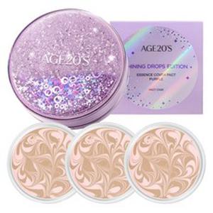 에이지투웨니스 샤이닝 드롭 에디션 뉴오리지널 에센스 커버 팩트 케이스 + 리필 12.5g x 3p, 21호핑크라떼, 1개