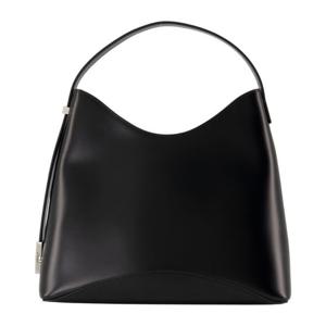 오소이 블랙 레더 에그 숄더 백 25FB03015001 BLACK